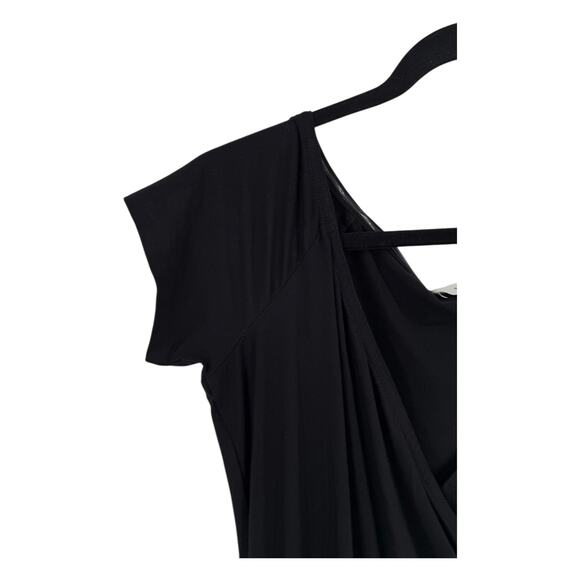 Vince Dress short sleeve faux wrap black size Medium M - Picture 3 of 7